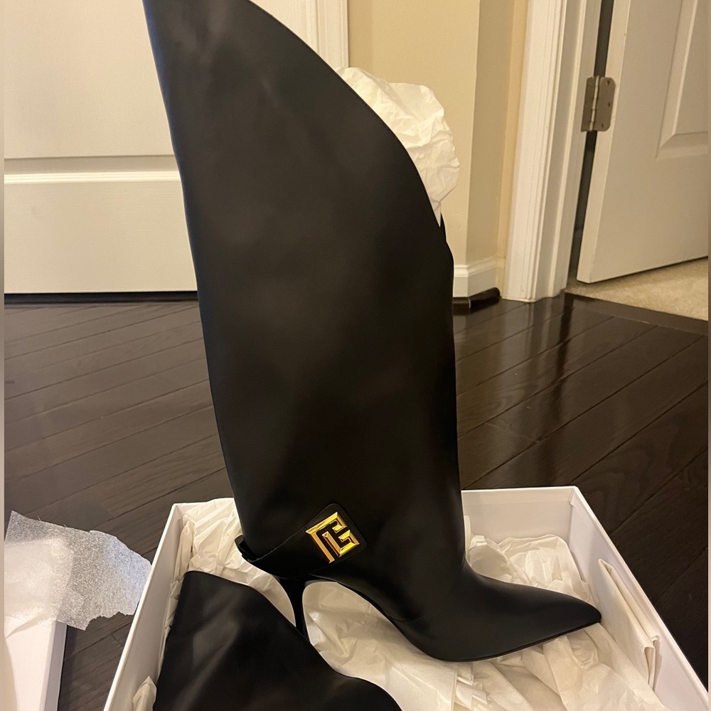 Balmain Black Heeled Boots